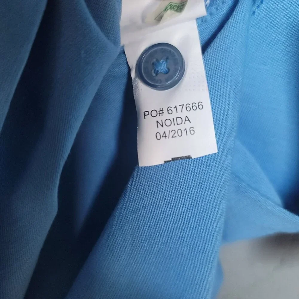 Charles River 100% Supima Cotton Women's Blue Short-Sleeve Polo Shirt. Size S - Picture 4 of 4